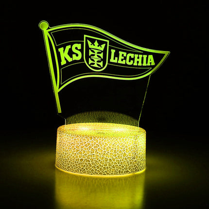 Lampka nocna LED 3D Lechia Gdańsk – pilot, 16 kolorów, USB – zdjęcie produktu