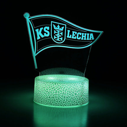 Lampka nocna LED 3D Lechia Gdańsk – pilot, 16 kolorów, USB – zdjęcie produktu