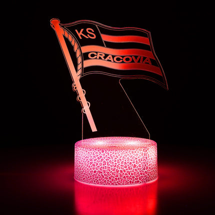 Lampka nocna LED 3D Cracovia – pilot, 16 kolorów, USB – zdjęcie produktu