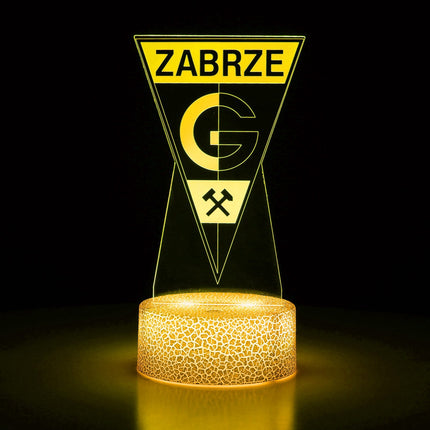 Lampka nocna LED 3D Górnik Zabrze – pilot, 16 kolorów, USB – zdjęcie produktu