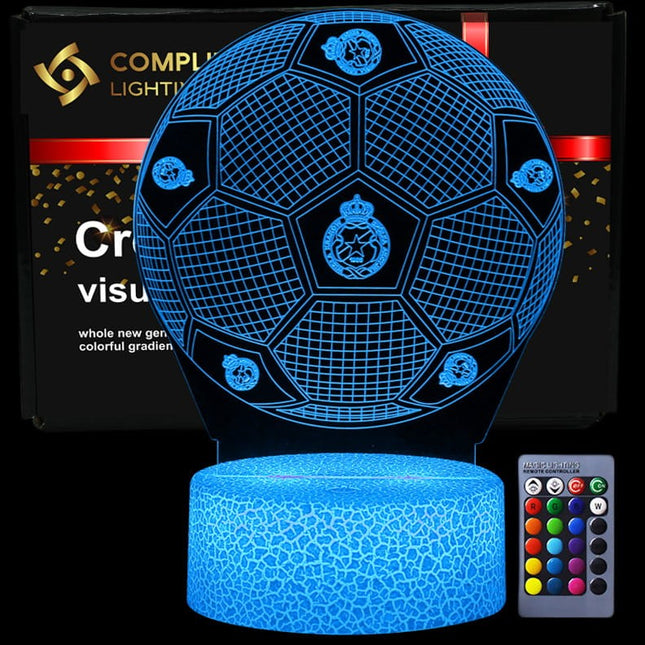 Lampka nocna LED 3D Wisła Kraków – piłka – pilot, 16 kolorów, USB – zdjęcie produktu