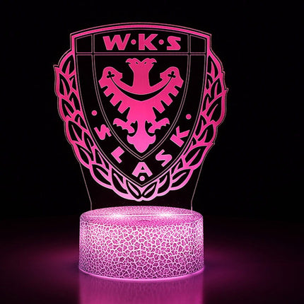 Lampka nocna LED 3D Śląsk Wrocław – pilot, 16 kolorów, USB – zdjęcie produktu