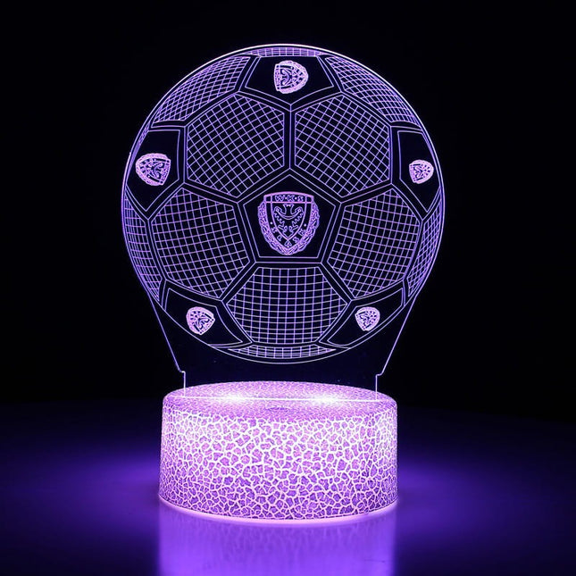 Lampka nocna LED 3D Śląsk Wrocław – piłka – pilot, 16 kolorów, USB – zdjęcie produktu