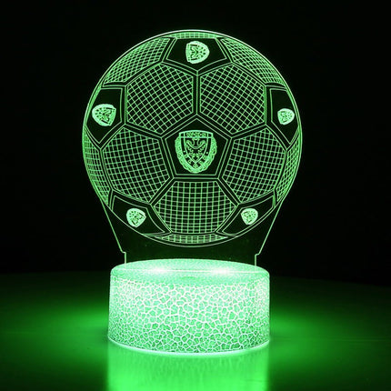 Lampka nocna LED 3D Śląsk Wrocław – piłka – pilot, 16 kolorów, USB – zdjęcie produktu