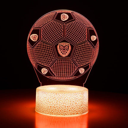 Lampka nocna LED 3D Śląsk Wrocław – piłka – pilot, 16 kolorów, USB – zdjęcie produktu