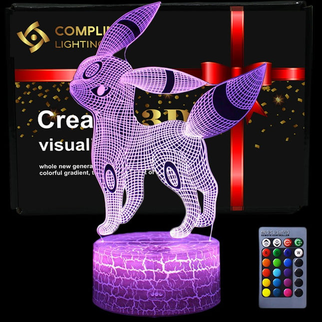Lampka nocna LED 3D Pokémon – Eevee – pilot, USB – zdjęcie produktu