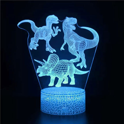 Lampka nocna LED 3D Jurassic Park – dinozaury – pilot, 16 kolorów, USB – zdjęcie produktu