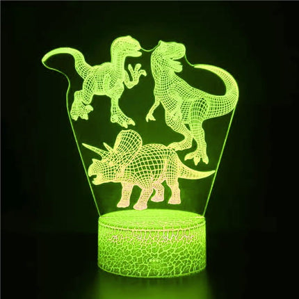 Lampka nocna LED 3D Jurassic Park – dinozaury – pilot, 16 kolorów, USB – zdjęcie produktu