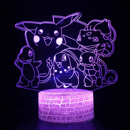 Lampka nocna LED 3D Pokémon – Pikachu i przyjaciele – pilot – zdjęcie produktu