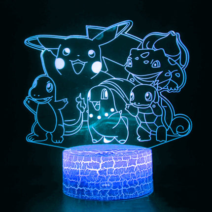 Lampka nocna LED 3D Pokémon – Pikachu i przyjaciele – pilot – zdjęcie produktu
