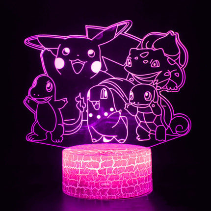 Lampka nocna LED 3D Pokémon – Pikachu i przyjaciele – pilot – zdjęcie produktu