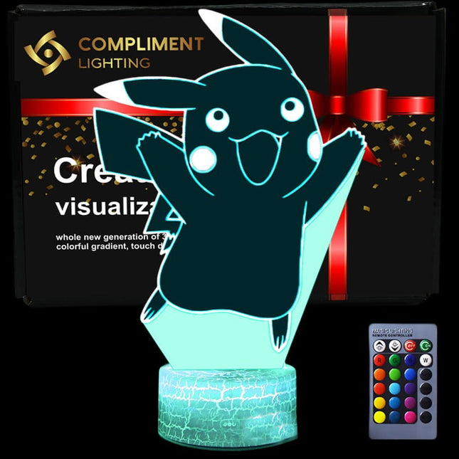 Lampka nocna LED 3D Pokémon – Pikachu – pilot – zdjęcie produktu