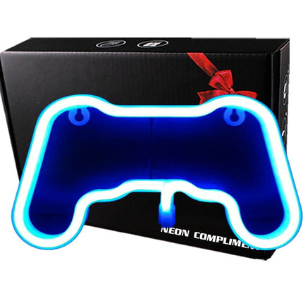 Neon LED Gamepad na ścianę – 25 × 12 cm, USB/baterie – zdjęcie produktu