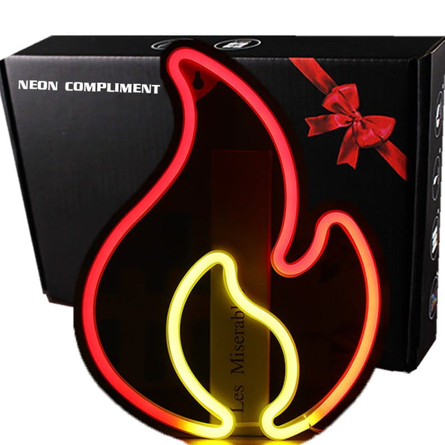 Neon LED Ogień na ścianę – USB/baterie – zdjęcie produktu