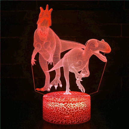Lampka nocna LED 3D Dinozaur T-Rex – pilot, USB – zdjęcie produktu