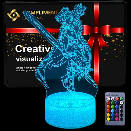 Lampka nocna LED 3D Genshin Impact Anime – pilot, 16 kolorów, USB – zdjęcie produktu