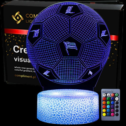 Lampka nocna LED 3D Cracovia – herb – pilot, 16 kolorów, USB – zdjęcie produktu