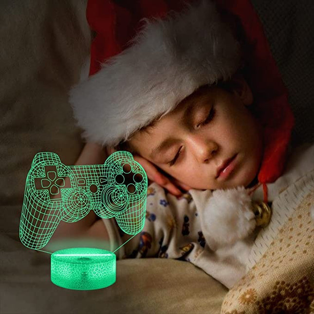 Lampka nocna LED 3D Gamepad – pilot, 16 kolorów, USB – zdjęcie produktu