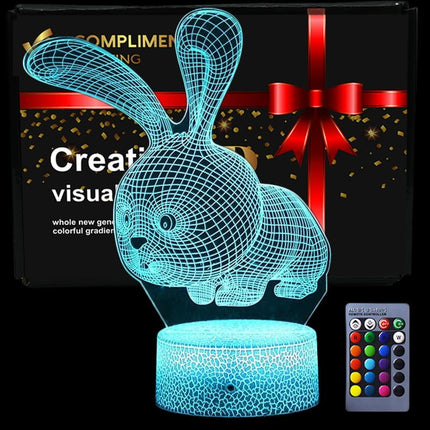Lampka nocna LED 3D Królik – pilot – zdjęcie produktu