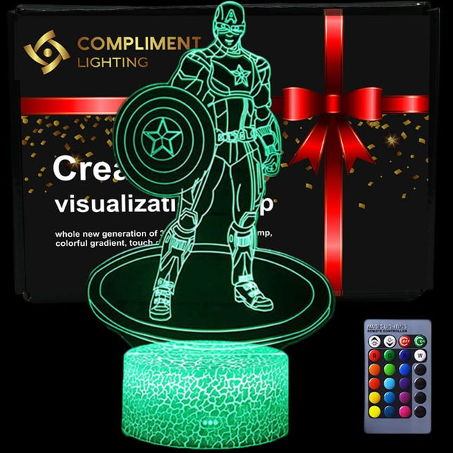 Lampka nocna LED 3D Marvel – pilot, USB – zdjęcie produktu