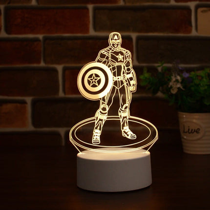 Lampka nocna LED 3D Marvel – pilot, USB – zdjęcie produktu