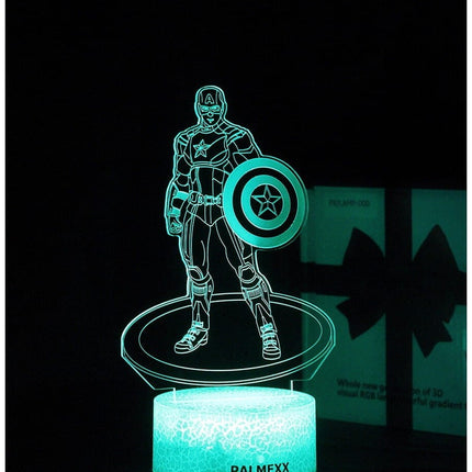 Lampka nocna LED 3D Marvel – pilot, USB – zdjęcie produktu