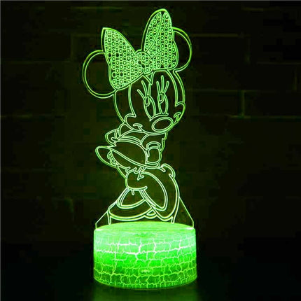 Lampka nocna LED 3D Myszka Minnie – pilot, 16 kolorów, USB – zdjęcie produktu