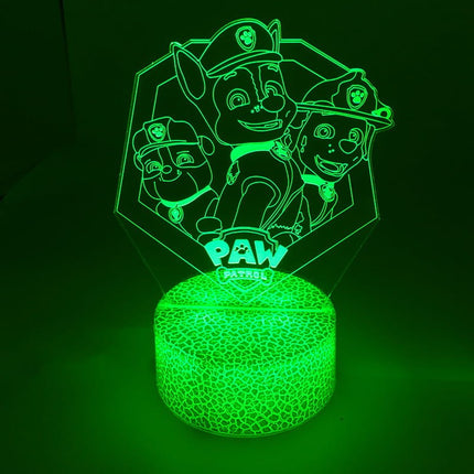 Lampka nocna LED 3D Psi Patrol – postacie – pilot, 16 kolorów – zdjęcie produktu