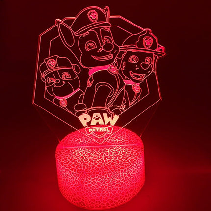 Lampka nocna LED 3D Psi Patrol – postacie – pilot, 16 kolorów – zdjęcie produktu