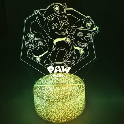 Lampka nocna LED 3D Psi Patrol – postacie – pilot, 16 kolorów – zdjęcie produktu