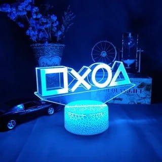 Lampka nocna LED 3D Symbole PlayStation – pilot, USB – zdjęcie produktu