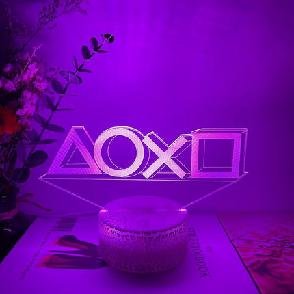 Lampka nocna LED 3D Symbole PlayStation – pilot, USB – zdjęcie produktu