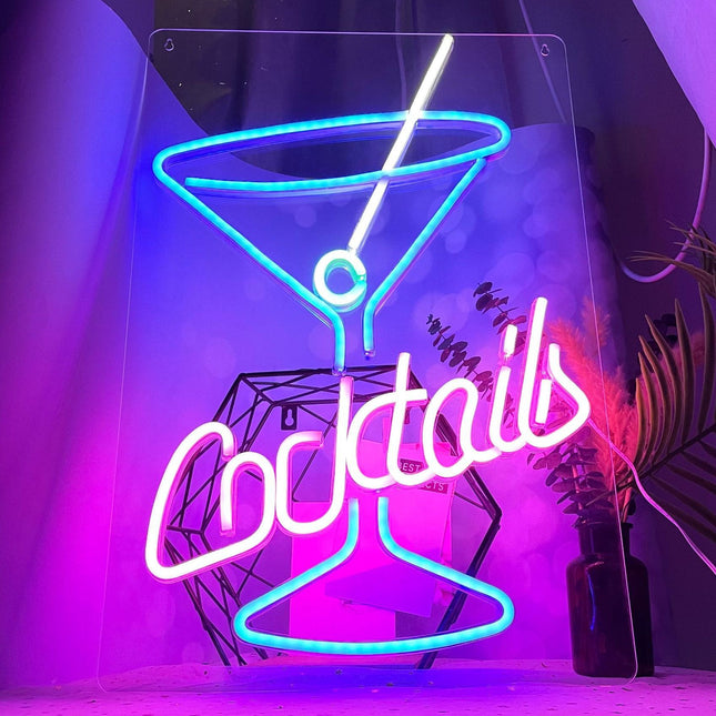 Neon LED Cocktails na ścianę – USB – zdjęcie produktu