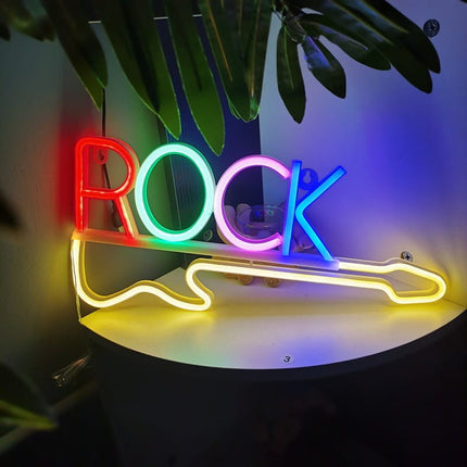 Neon LED Rock na ścianę – USB/baterie – zdjęcie produktu
