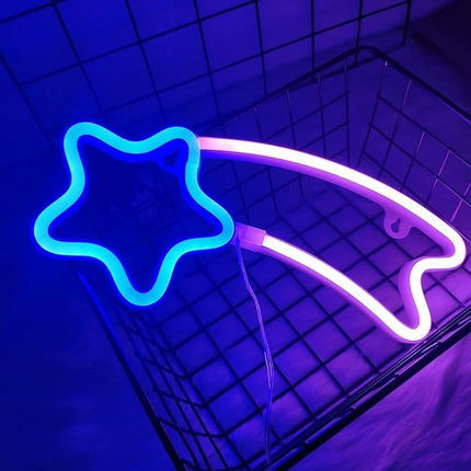 Neon LED Niebieski meteor na ścianę – USB/baterie – zdjęcie produktu