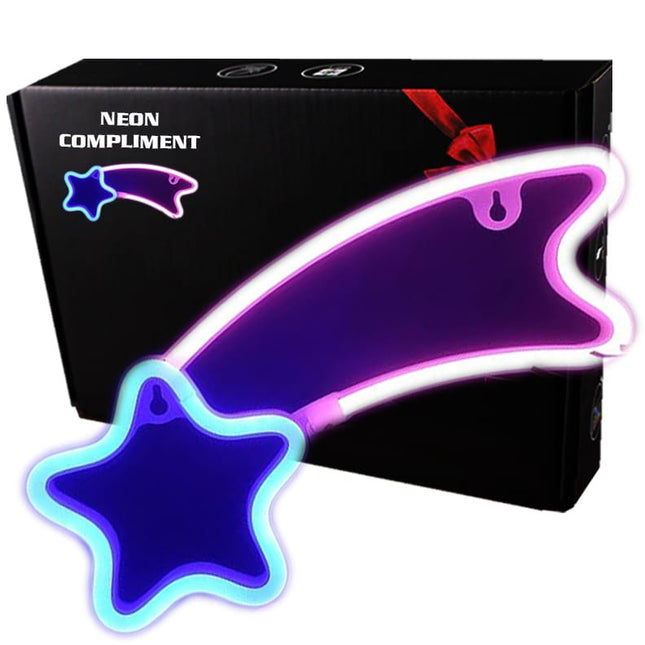 Neon LED Niebieski meteor na ścianę – USB/baterie – zdjęcie produktu