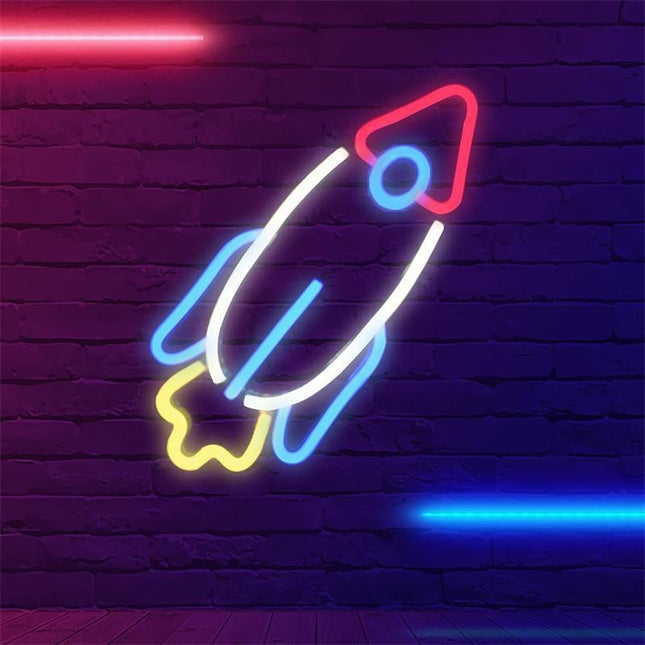 Neon LED Rakieta na ścianę – USB – zdjęcie produktu