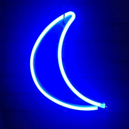 Neon LED Księżyc na ścianę – 26 × 14,5 cm, USB/baterie – zdjęcie produktu
