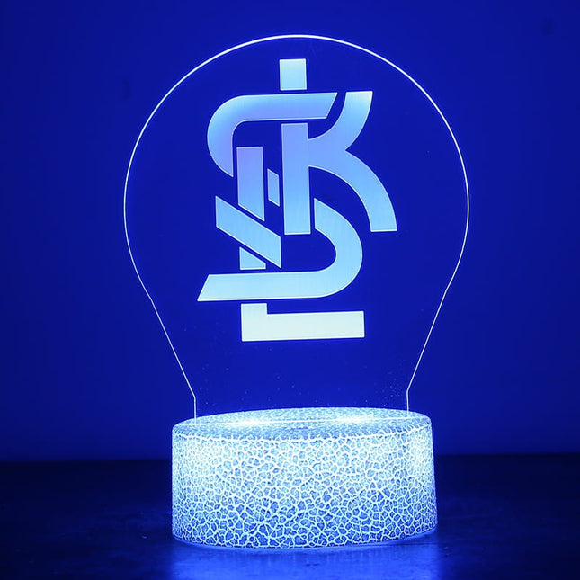 Lampka nocna LED 3D ŁKS Łódź – pilot, 16 kolorów, USB – zdjęcie produktu