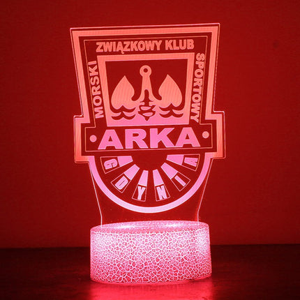 Lampka nocna LED 3D Arka Gdynia – pilot, 16 kolorów – zdjęcie produktu