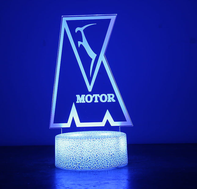 Lampka nocna LED 3D Motor Lublin – pilot, 16 kolorów, USB – zdjęcie produktu