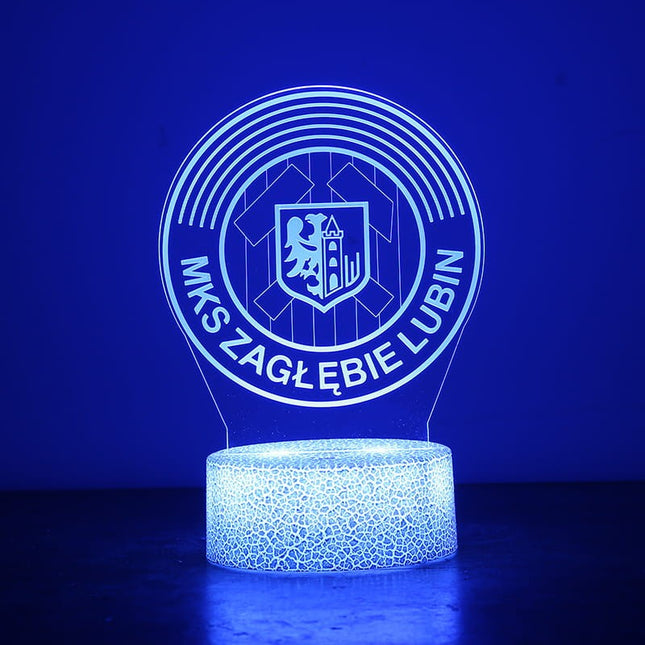 Lampka nocna LED 3D Zagłębie Lubin – pilot, 16 kolorów, USB – zdjęcie produktu