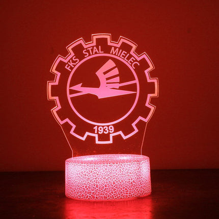 Lampka nocna LED 3D Stal Mielec – pilot, 16 kolorów, USB – zdjęcie produktu