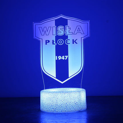 Lampka nocna LED 3D Wisła Płock – pilot, 16 kolorów, USB – zdjęcie produktu