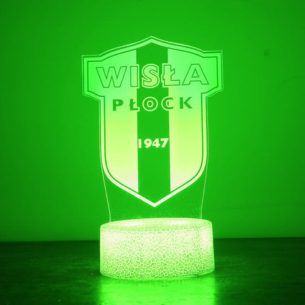 Lampka nocna LED 3D Wisła Płock – pilot, 16 kolorów, USB – zdjęcie produktu