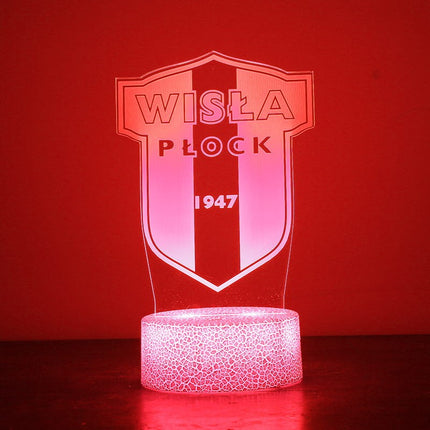 Lampka nocna LED 3D Wisła Płock – pilot, 16 kolorów, USB – zdjęcie produktu