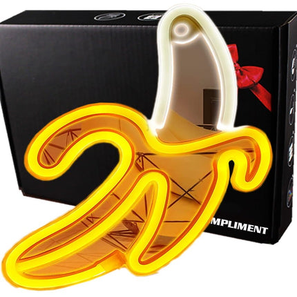 Neon LED Banan na ścianę – USB/baterie – zdjęcie produktu