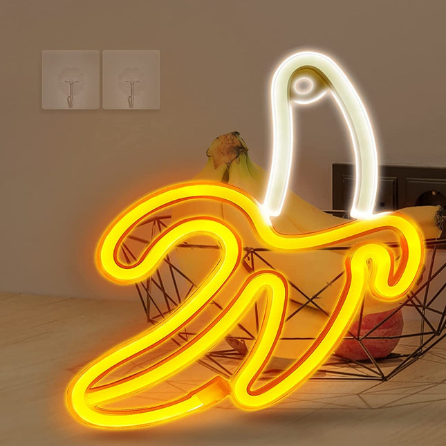 Neon LED Banan na ścianę – USB/baterie – zdjęcie produktu