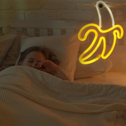 Neon LED Banan na ścianę – USB/baterie – zdjęcie produktu
