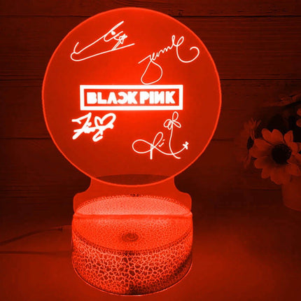Lampka nocna LED 3D BLACKPINK – pilot, USB – zdjęcie produktu